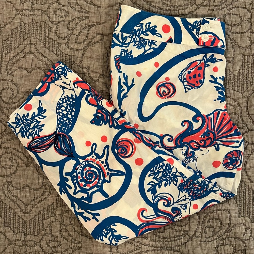 Lilly Pulitzer Sea Life pants - Blue and Pink.